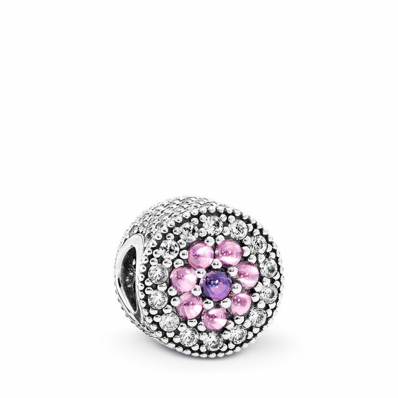 Talismane Pandora Dazzling Floral Argint/Roz (5wpiCgZq)